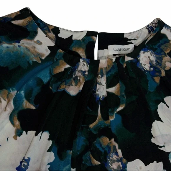 Calvin Klein Women's Floral Print Sleeveless Blouse L - Picture 2 of 10